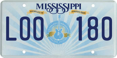 MS license plate LOO180