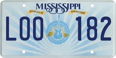 MS license plate LOO182