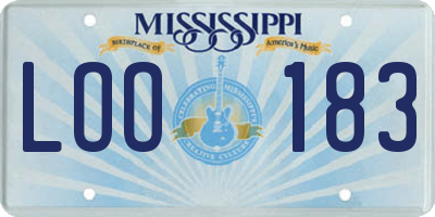 MS license plate LOO183