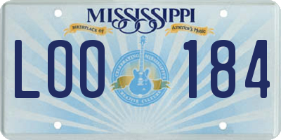 MS license plate LOO184