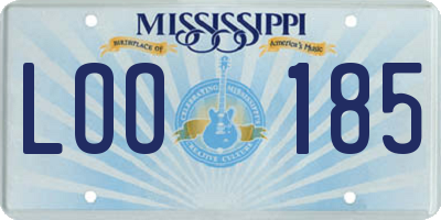 MS license plate LOO185