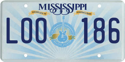MS license plate LOO186
