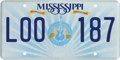 MS license plate LOO187