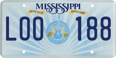 MS license plate LOO188