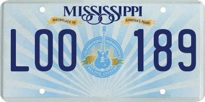MS license plate LOO189