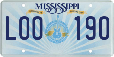 MS license plate LOO190