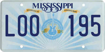MS license plate LOO195
