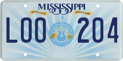 MS license plate LOO204