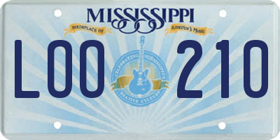 MS license plate LOO210