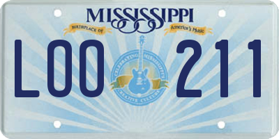 MS license plate LOO211