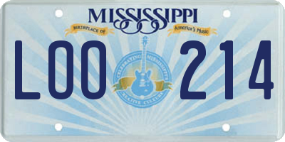 MS license plate LOO214