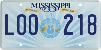MS license plate LOO218