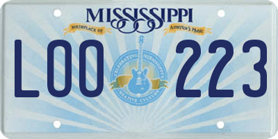 MS license plate LOO223