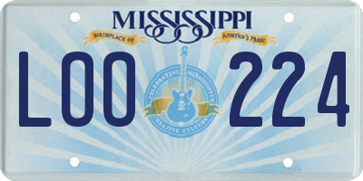 MS license plate LOO224
