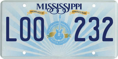 MS license plate LOO232