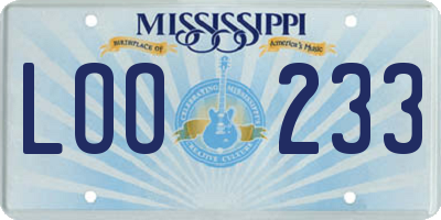 MS license plate LOO233