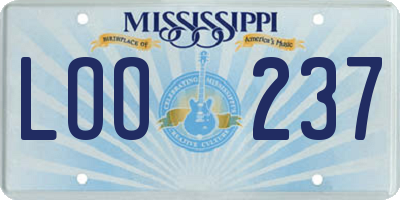 MS license plate LOO237
