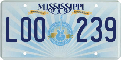 MS license plate LOO239