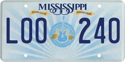 MS license plate LOO240