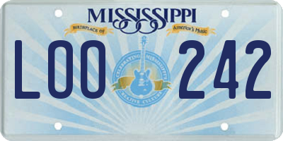 MS license plate LOO242