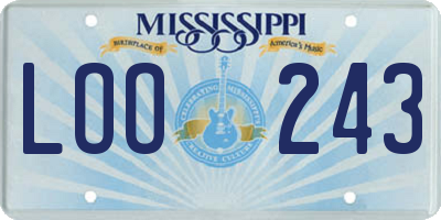 MS license plate LOO243