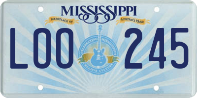 MS license plate LOO245