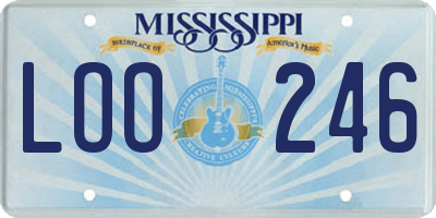 MS license plate LOO246