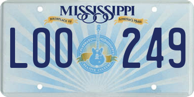 MS license plate LOO249