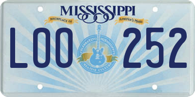 MS license plate LOO252