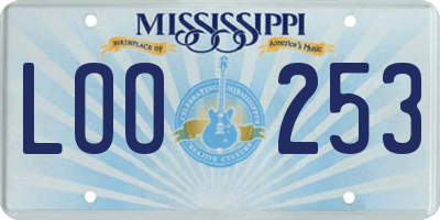 MS license plate LOO253