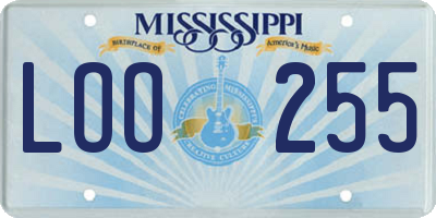 MS license plate LOO255