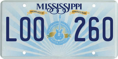 MS license plate LOO260