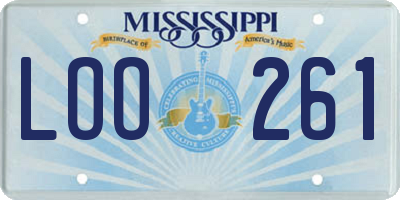 MS license plate LOO261