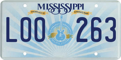 MS license plate LOO263