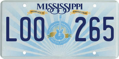 MS license plate LOO265