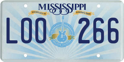 MS license plate LOO266