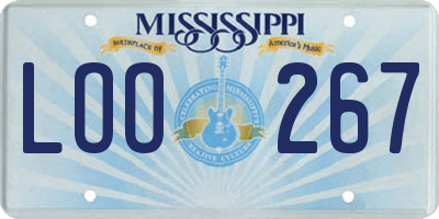 MS license plate LOO267