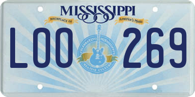 MS license plate LOO269