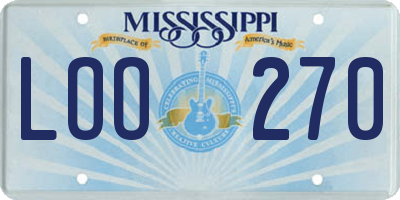MS license plate LOO270