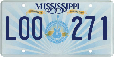 MS license plate LOO271