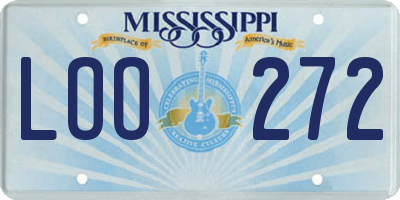 MS license plate LOO272