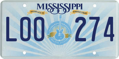 MS license plate LOO274