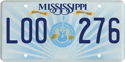 MS license plate LOO276