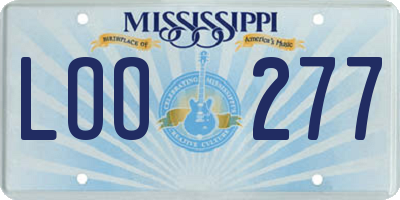 MS license plate LOO277