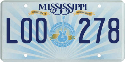 MS license plate LOO278