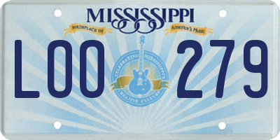 MS license plate LOO279
