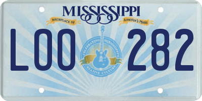 MS license plate LOO282