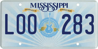 MS license plate LOO283