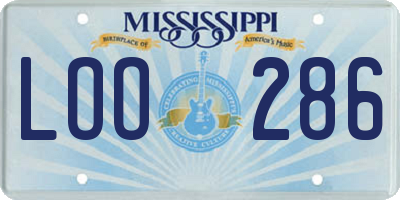 MS license plate LOO286