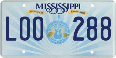 MS license plate LOO288